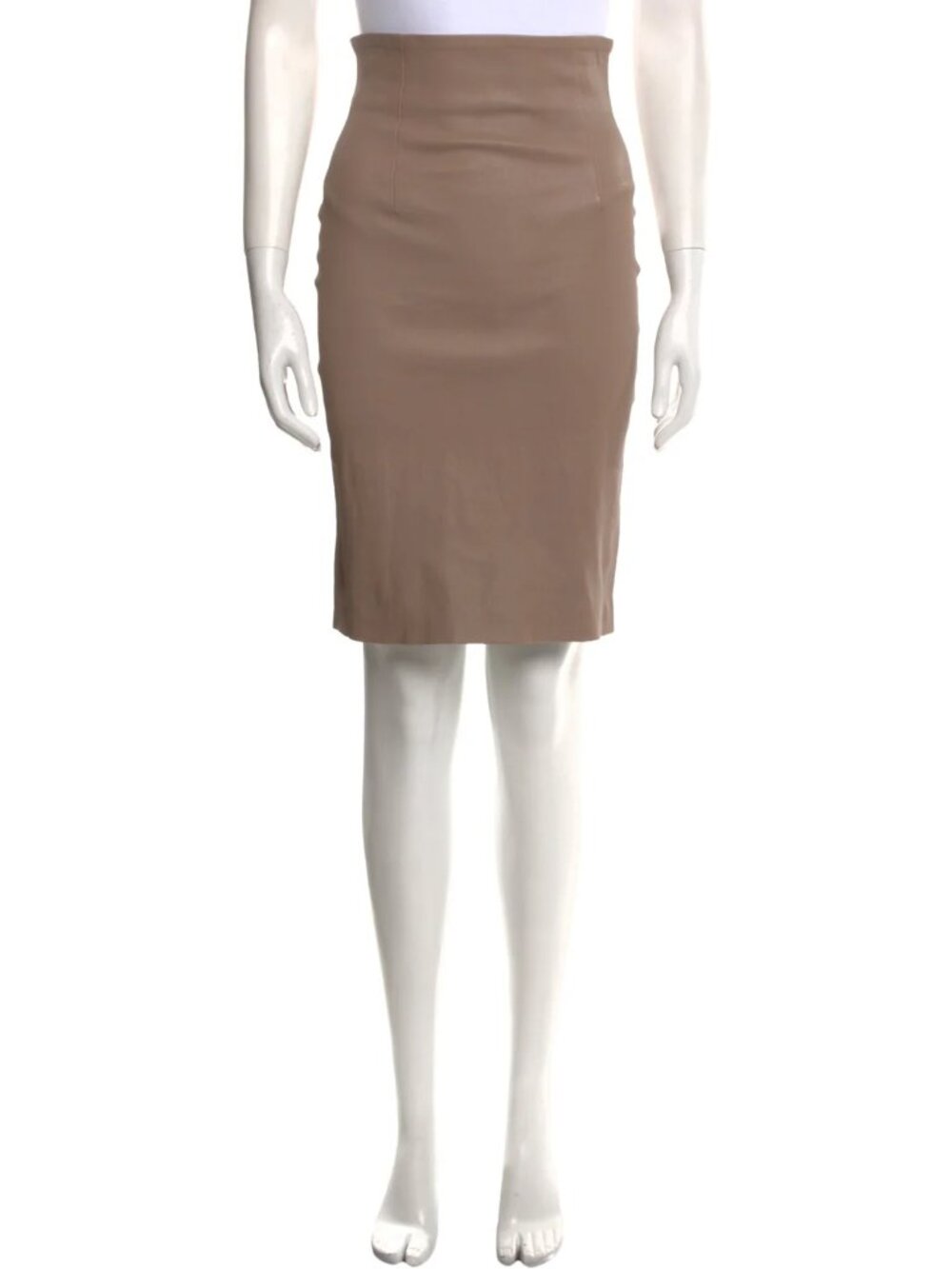 ThePerfext Leather Knee-Length Skirt